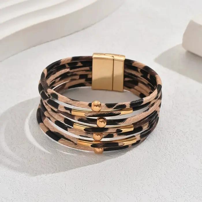 Bracelet créatif rétro imprimé léopard