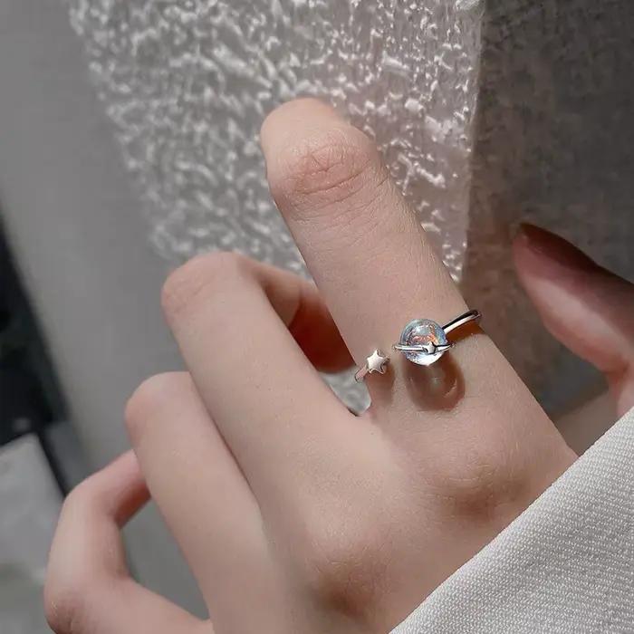 Nouvelles bagues rondes pour femme, motif œil de chat planétaire, style polyvalent, bague ouverte, accessoires de bijoux exquis pour fiançailles, cadeaux