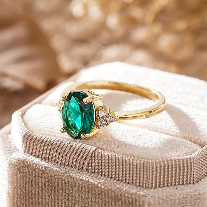 Huitan – bague fantaisie couleur or pour femmes