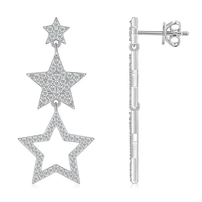 Wong Rain – boucles d'oreilles en argent sterling 925 scintillant