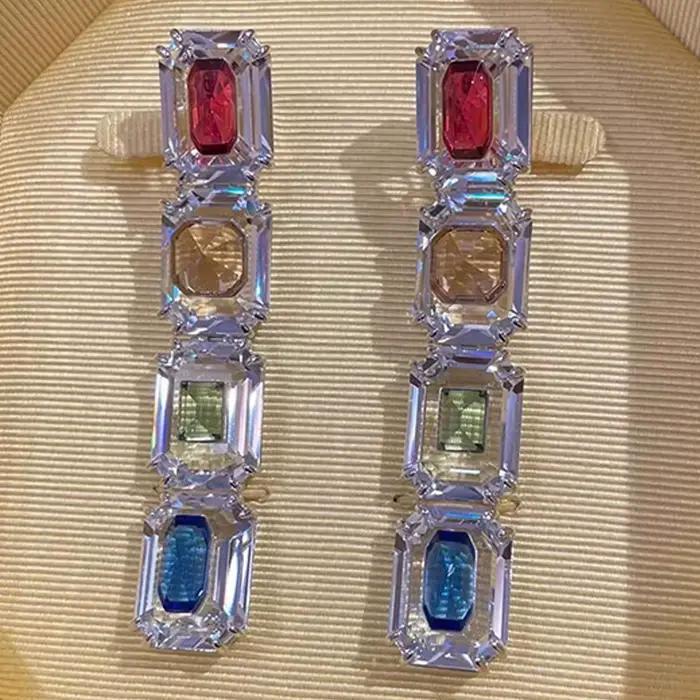 Parure de bijoux originale et éblouissante 2026 : Collier et boucles d'oreilles en cristal taillé oc