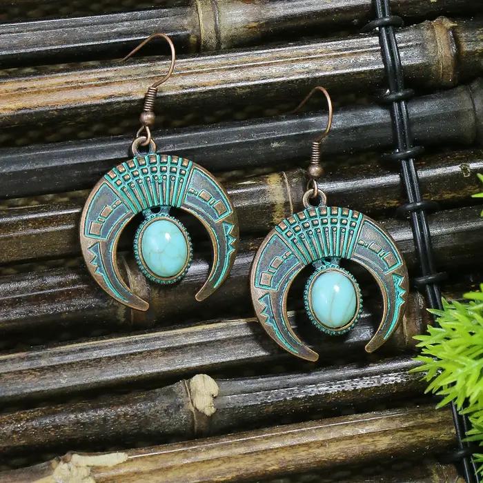 Jhumka – boucles d'oreilles ethniques en forme de lune pour femme