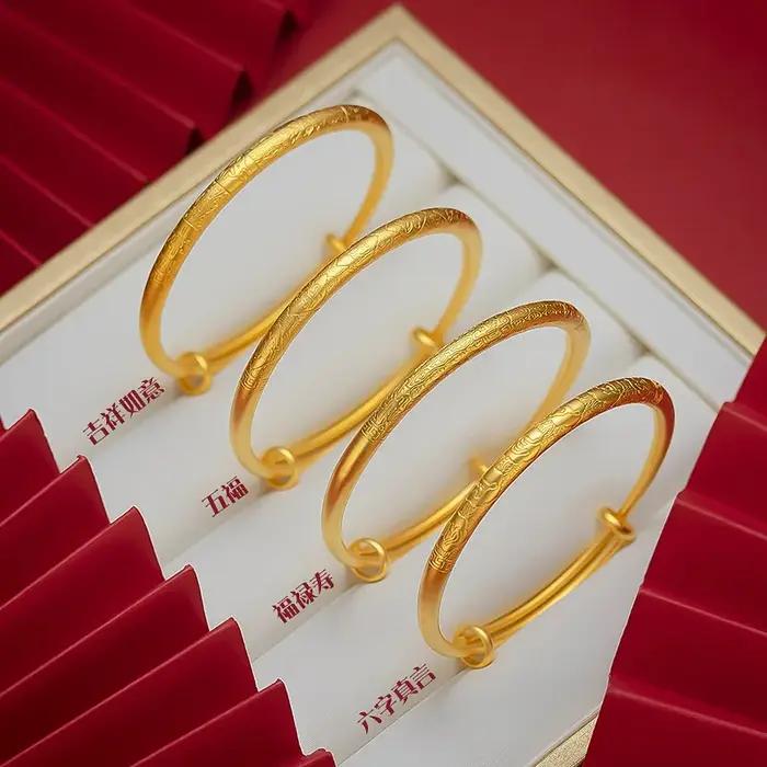 Bracelet boutique en or pur 18 carats pour femme