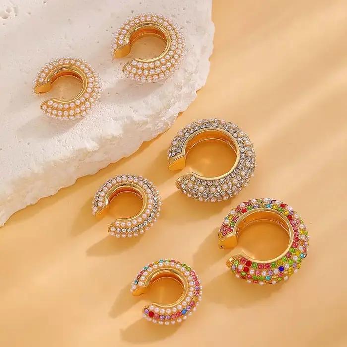 Boucles d'oreilles de luxe en cristal coloré pour femmes