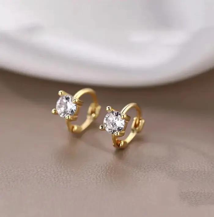 Petites boucles d'oreilles en cristal pour femmes