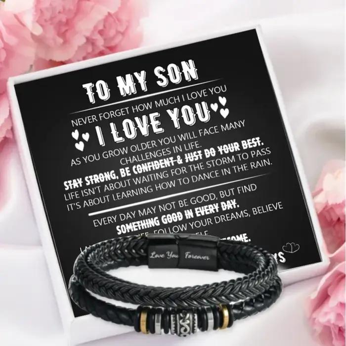 Bracelet à mon fils, bracelet en acier inoxydable