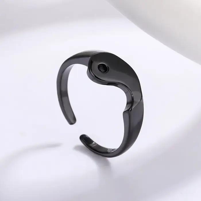 Bagues de Couple Yin Yang PIXNOR pour Occasions Spéciales Unisexes Délicates Minimalistes pour Cadeaux d'Amour Occasionnels