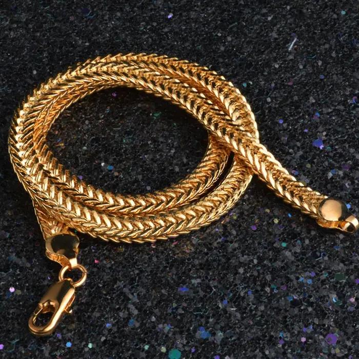 Chaînes de colliers en argent 925 et or 18 carats pour hommes et femmes