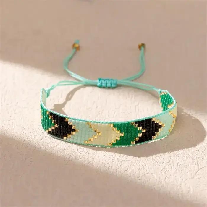 ALIYA MIYUKI Bracelets cadeau de fête des mères tissage perles flèche verte accessoires personnalisés mode bohême printemps bijoux
