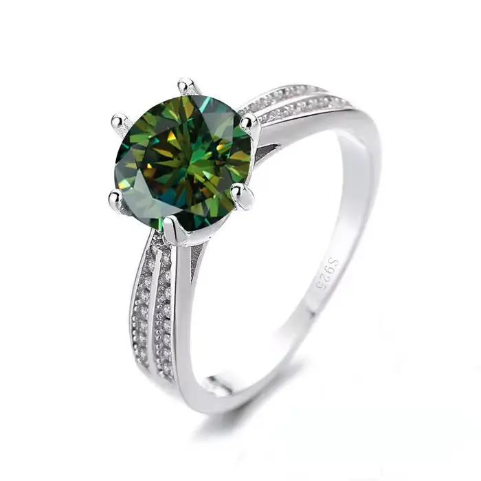PomerceJelly-Bague en argent regardé S925 pour femme, diamant de laboratoire Moissanite 1ct, bijoux