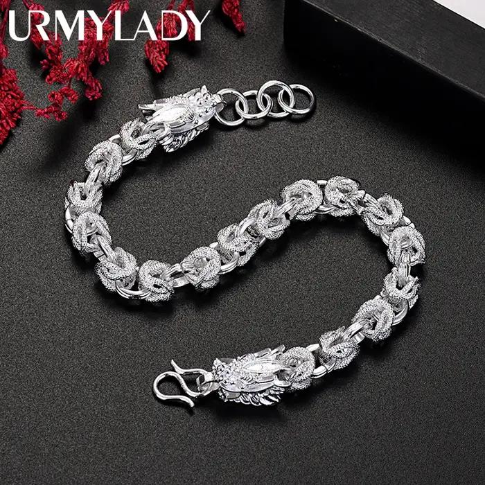 Bracelets tête de dragon en argent Sterling 925 pour hommes et femmes, bijoux de créateur de mode, c