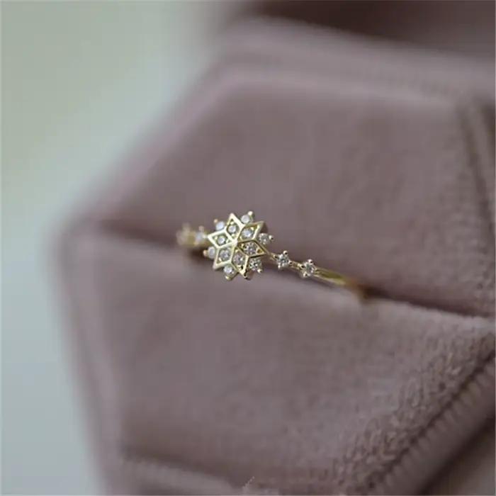 Bague flocon de neige en Zircon brillant pour femmes