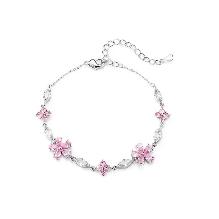 Y2K – Bracelet en cristal rose doux pour femmes