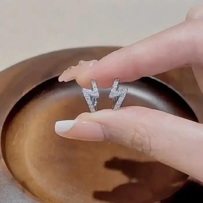 Boucles d'oreilles éclair en argent Sterling 925