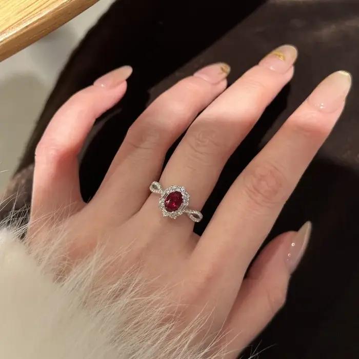 Bague de fiançailles en argent 925 pour femmes