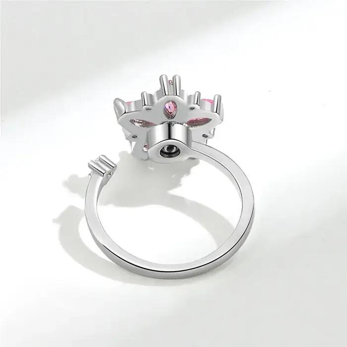 Bague anti-stress de luxe en forme de papillon et tournesol pour femme