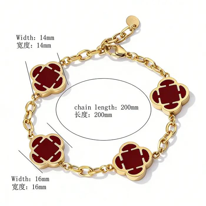 Nouveau bracelet trèfle plaqué or pour femme