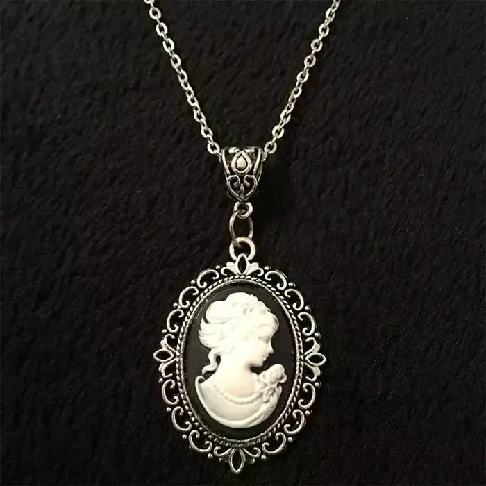 Collier Beauty Cameo bijou gothique vintage victorien sculpté avec charme beauté pour femmes et filles occasions spéciales