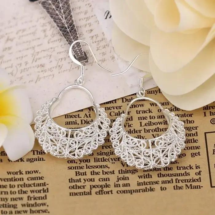 Boucles d'oreilles vintage en argent sterling 925 pour femmes