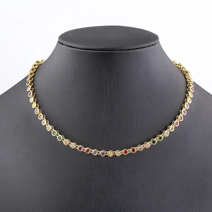 Collier en zircon cubique géométrique décontracté avec pendentif tracker d'humeur pour femmes occasions spéciales engagement