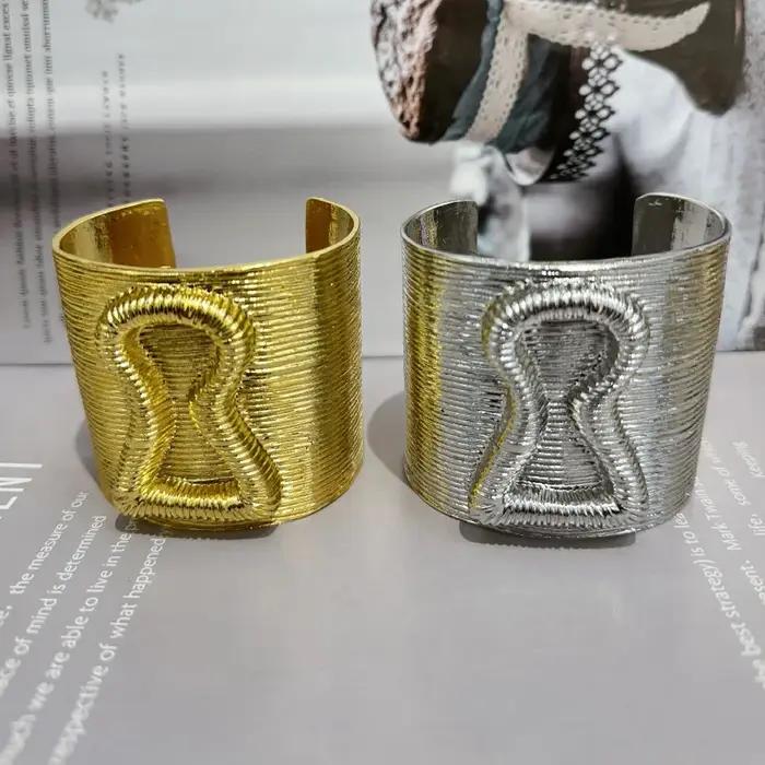 Bracelet manchette plaqué métal pour femmes