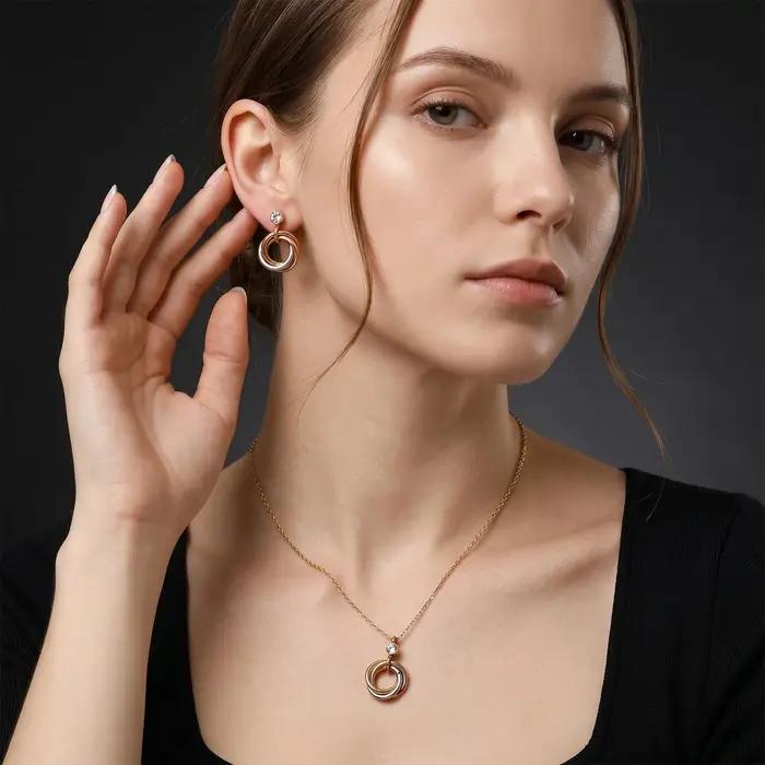 Ensemble de bijoux pour femme : collier et boucles d'oreilles minimalistes et élégants