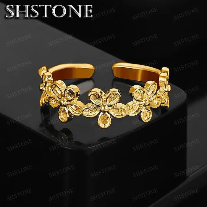Bague élégante et rétro en or 18 carats pour femme