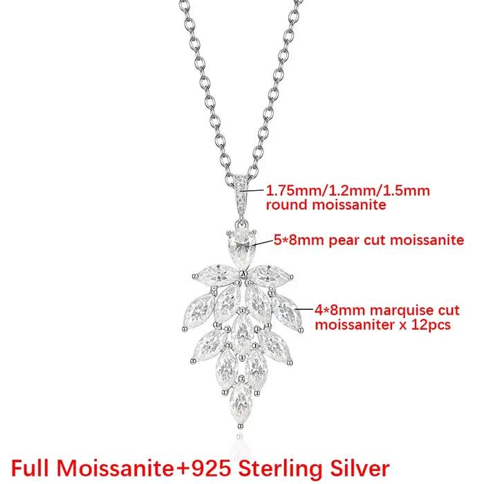 BXINY – collier avec pendentif en diamant Moissanite