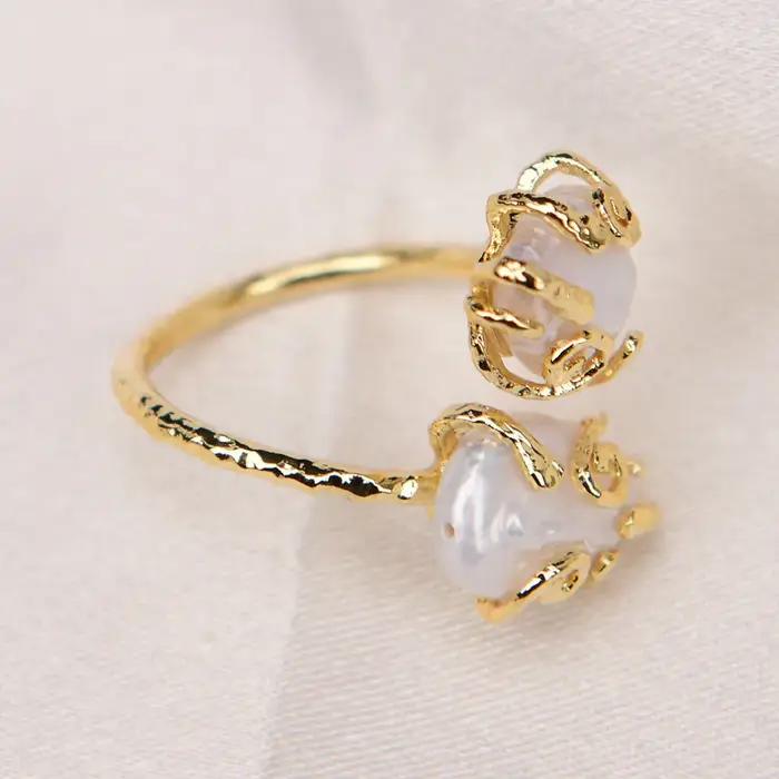 G-G culture blanc Keshi perle pièce de monnaie