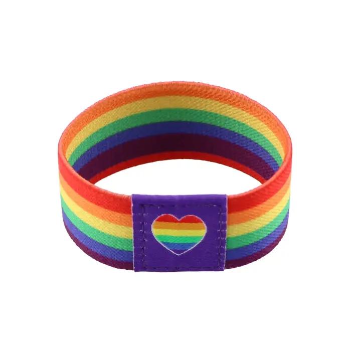 LGBT arc-en-ciel drapeau Bracelet brassard Sport Bracelet élastique Bracelets accessoires de mode Br