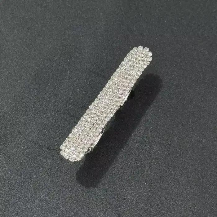 Anneau de barre Long à deux doigts Strass scintillant pour homme occasions spéciales design unique fantaisie bijouterie