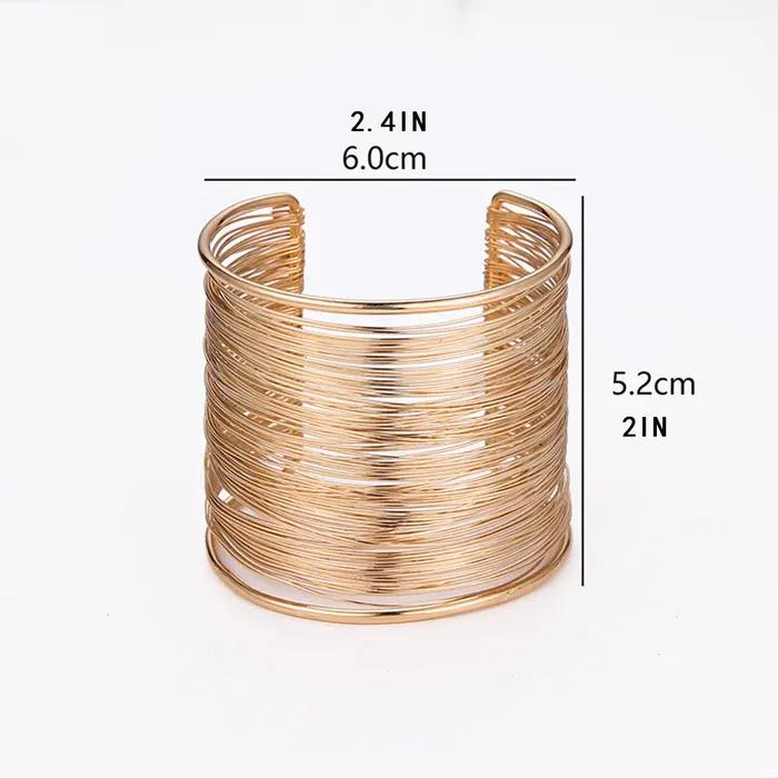 Cadeau de la Saint-Valentin : un bracelet d'ouverture en forme de C en fil d'acier évidé multicouche