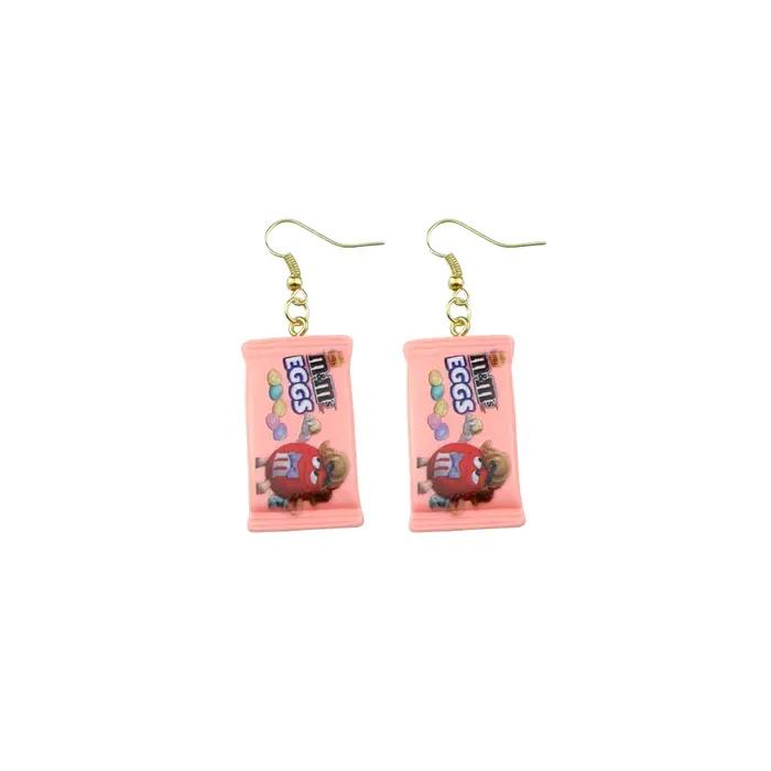 Boucles d'oreilles pendantes en résine pour femmes et enfants, bijoux faits à la main, cadeaux de br