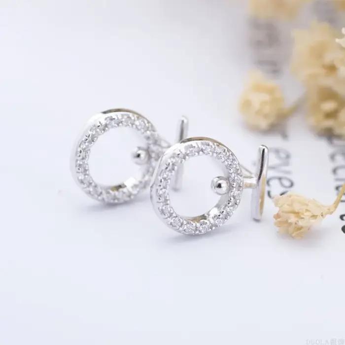 RETTI – boucles d'oreilles rondes en zircon pour femmes