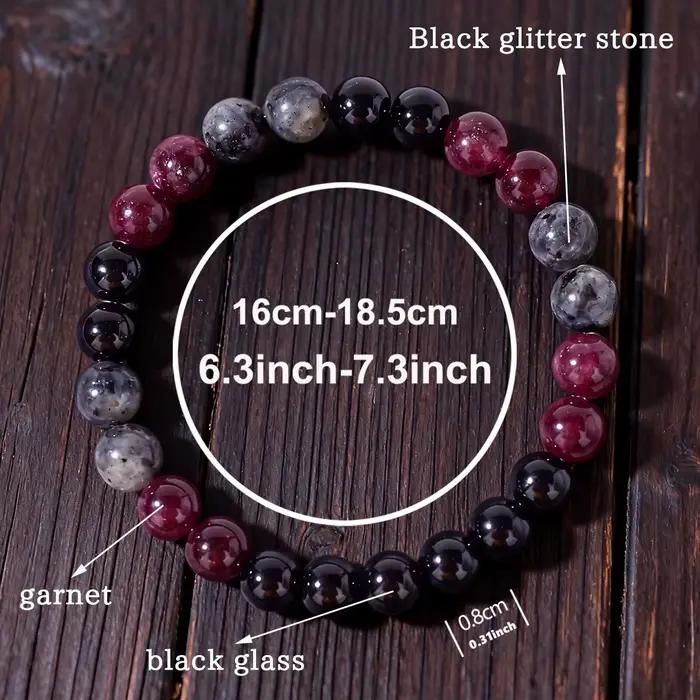 Bracelet en pierre naturelle à paillettes noires pour homme et femme, chaîne élastique, bijou de fête à la mode pour occasions spéciales