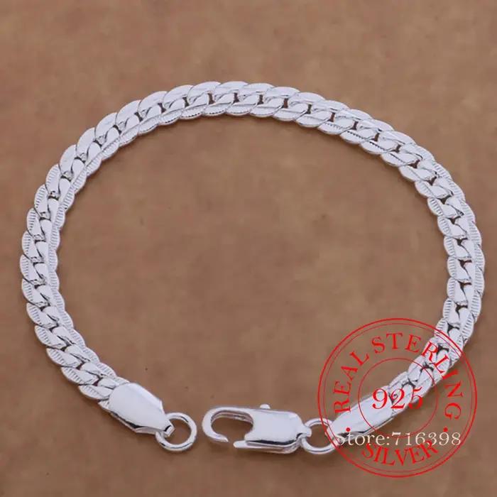 Bracelet en argent regardé 925 pour hommes et femmes