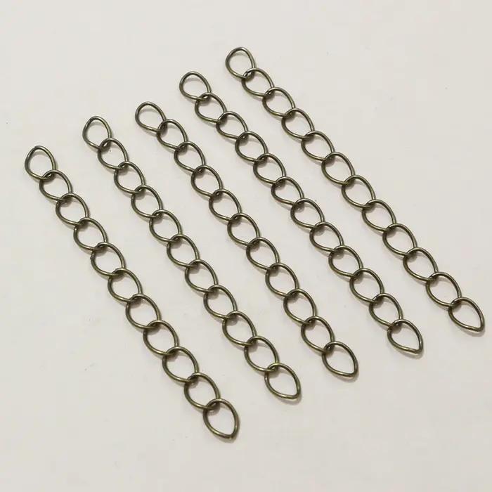 50pcs 50mm Longueur 3x2/4x3mm Collier Extension Chaîne En Vrac Queue Chaînes Extender Pour Bracelet BRICOLAGE Fabrication De Bijoux Accessoires