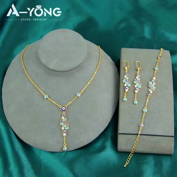 Ensemble de bijoux de mode de dubaï plaqué or 21 carats