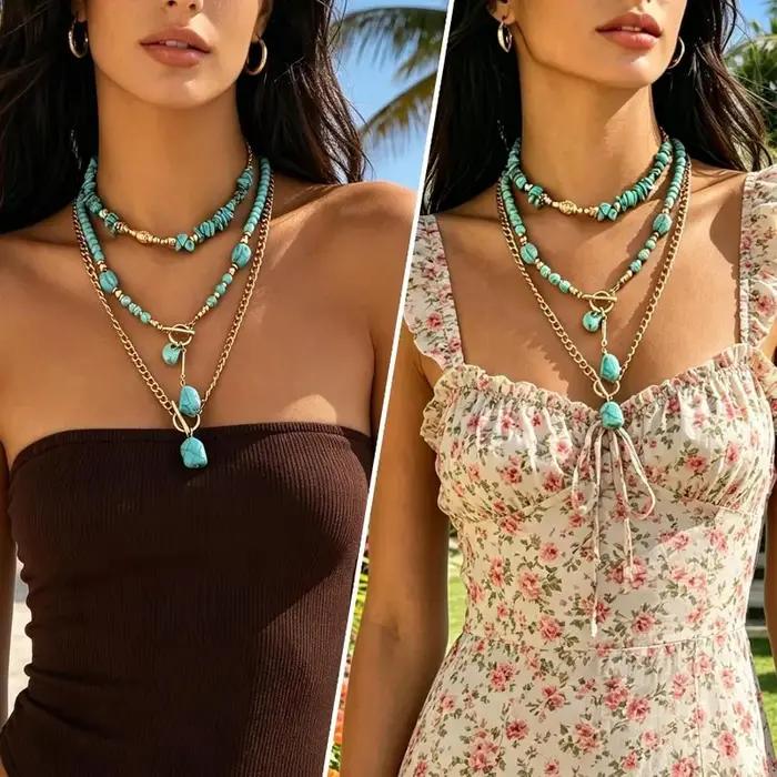 Colliers Chunky en Turquoise pour Femmes et Filles