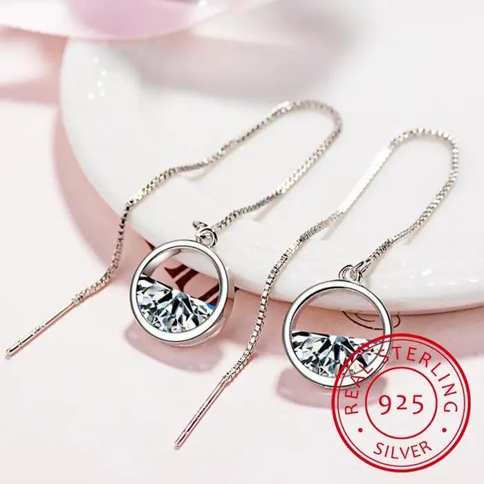 925 Sterling Silver Dazzling CZ contre-indiqué conia Charm Boucles d'oreilles rondes pour les femmes