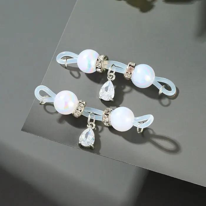 Faux anneaux de mamelon sans Piercing, bijoux de corps, anneaux de Faux mamelon pendants en CZ, bijo