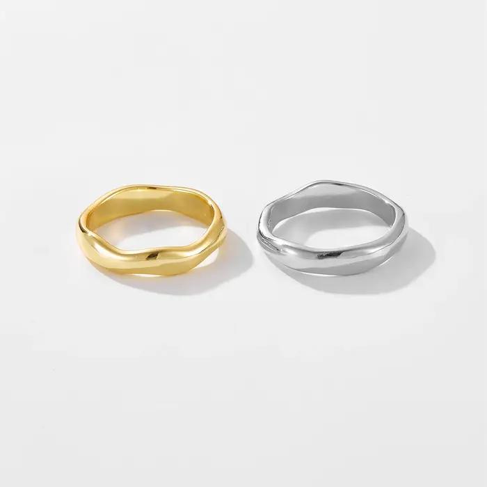 Bague géométrique en argent regardé 100% pour femme