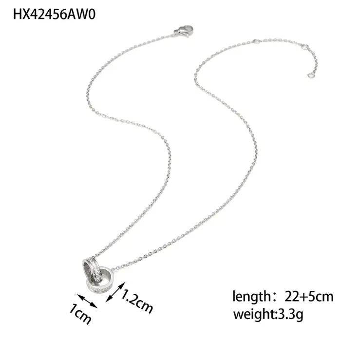 GD – collier en losange en cristal pour femmes