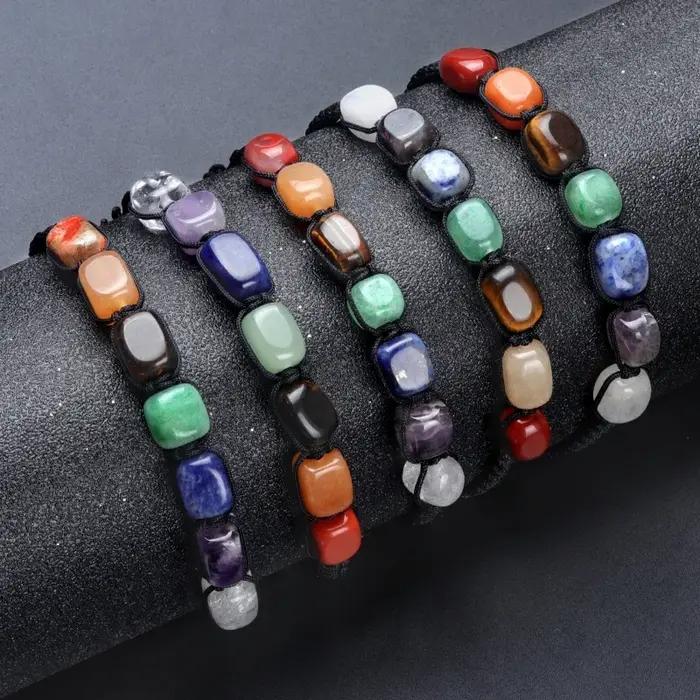 Bracelet 7 chakras en pierre naturelle et cristal