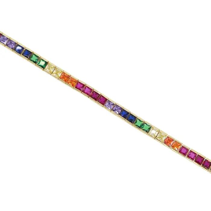 Bracelet Géométrique Arc-en-Ciel en Clip pour Femme
