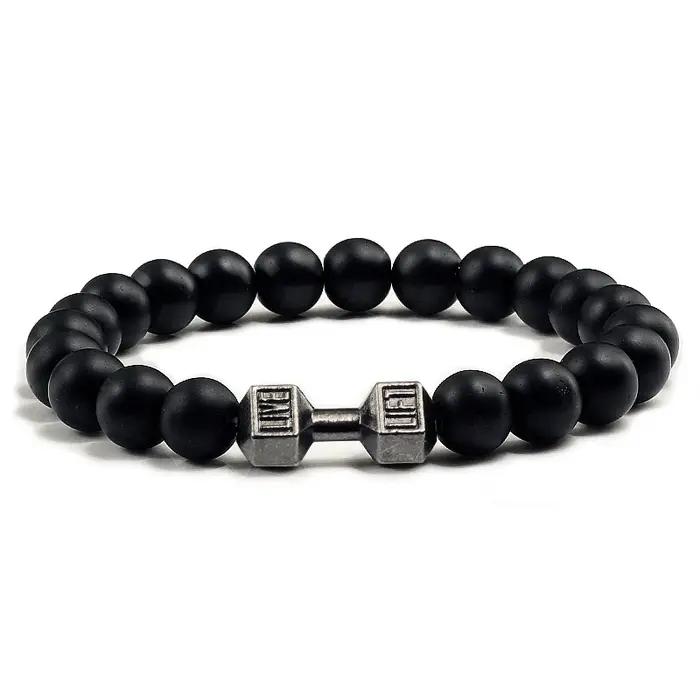 Bracelet en pierre volcanique naturelle pour hommes et femmes