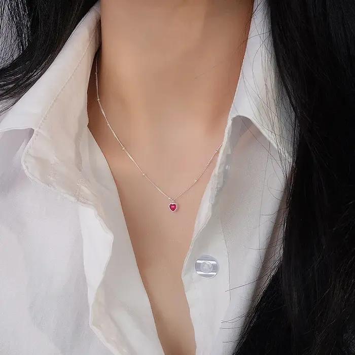 Colliers imbriqués en argent Sterling 925 et Zircon pour femmes