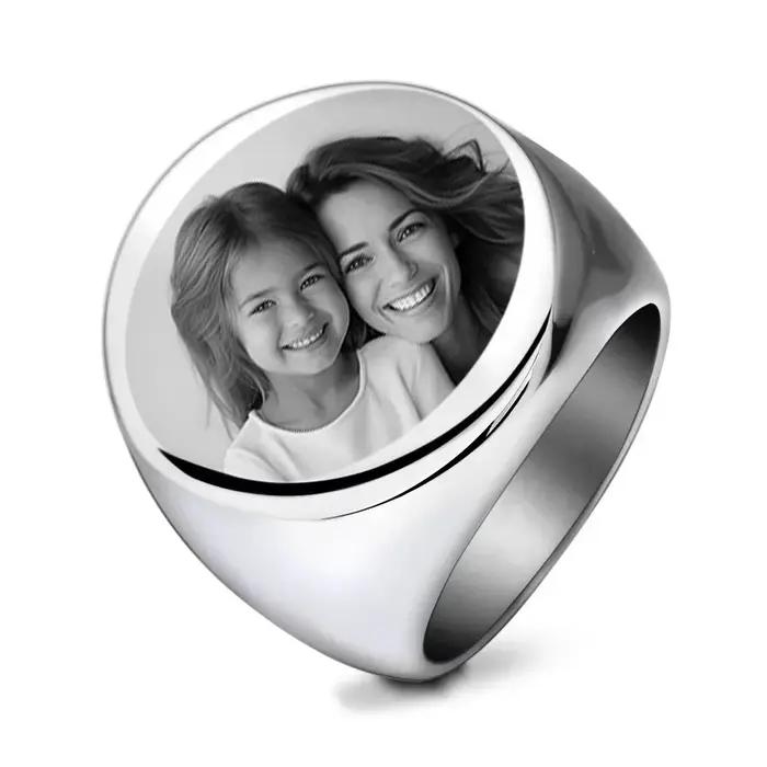 Bague ronde avec Photo personnalisée