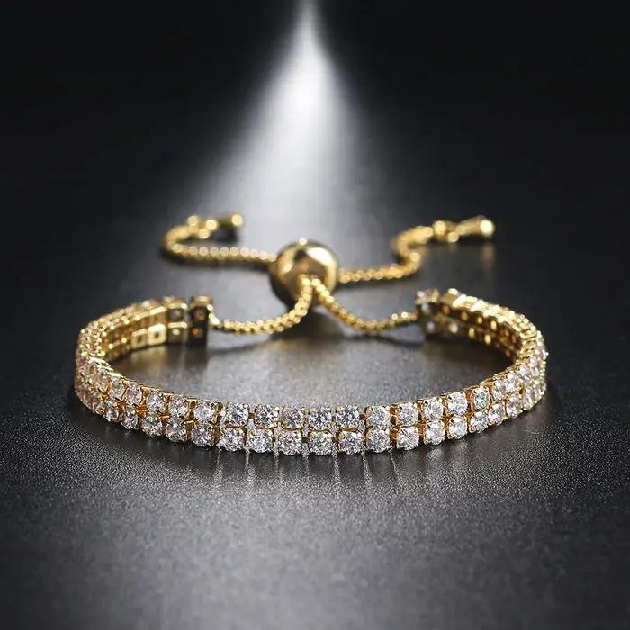 Bracelet de tennis en zircon or rose style moderne pour femmes occasions spéciales bijou unique originalité elegance