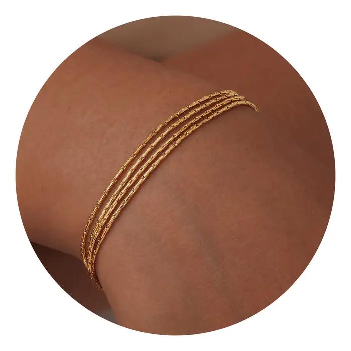 Bracelet empilable en acier inoxydable pour femmes et filles